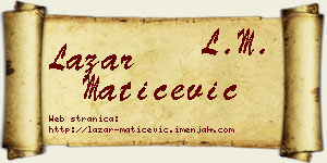 Lazar Matićević vizit kartica